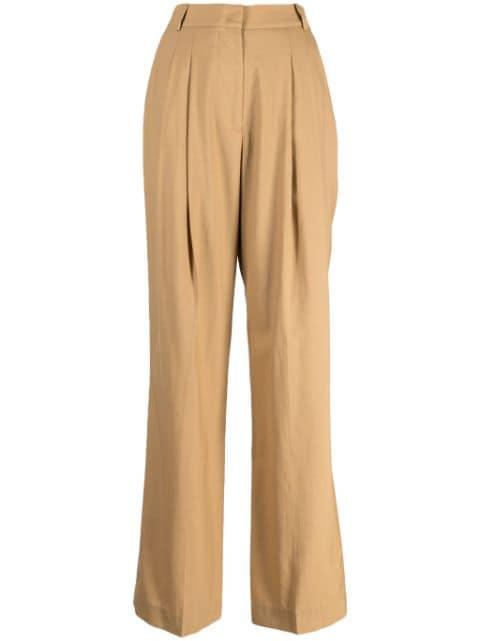 straight-leg wool trousers by LOW CLASSIC