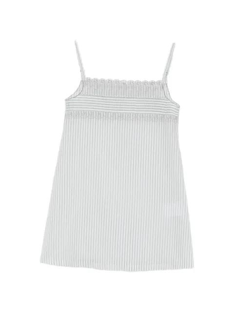stripe lace-trim dress by LOW CLASSIC