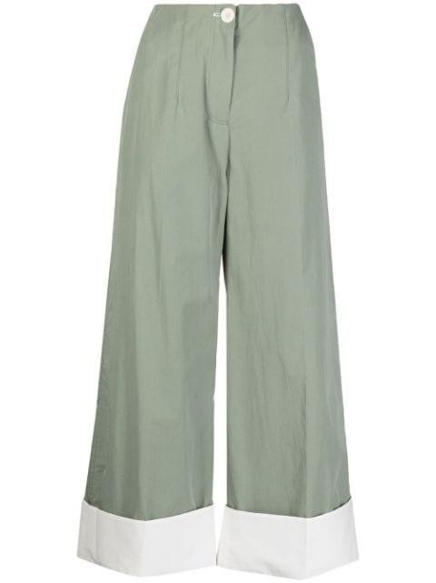 wide-leg turn-up trousers by LOW CLASSIC