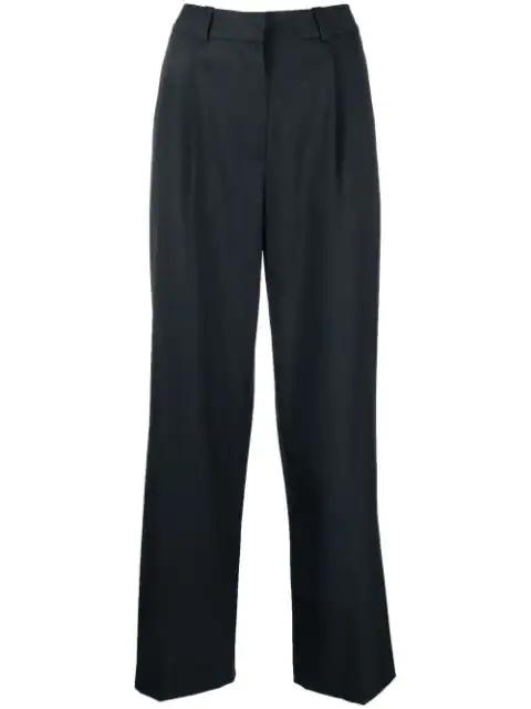 wool-blend straight-leg trousers by LOW CLASSIC