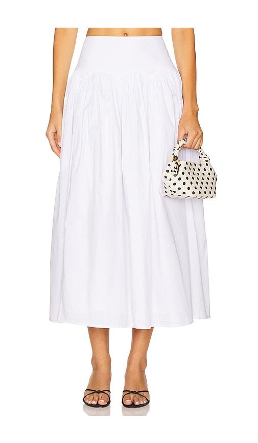 LPA Brigette Midi Skirt in White by LPA