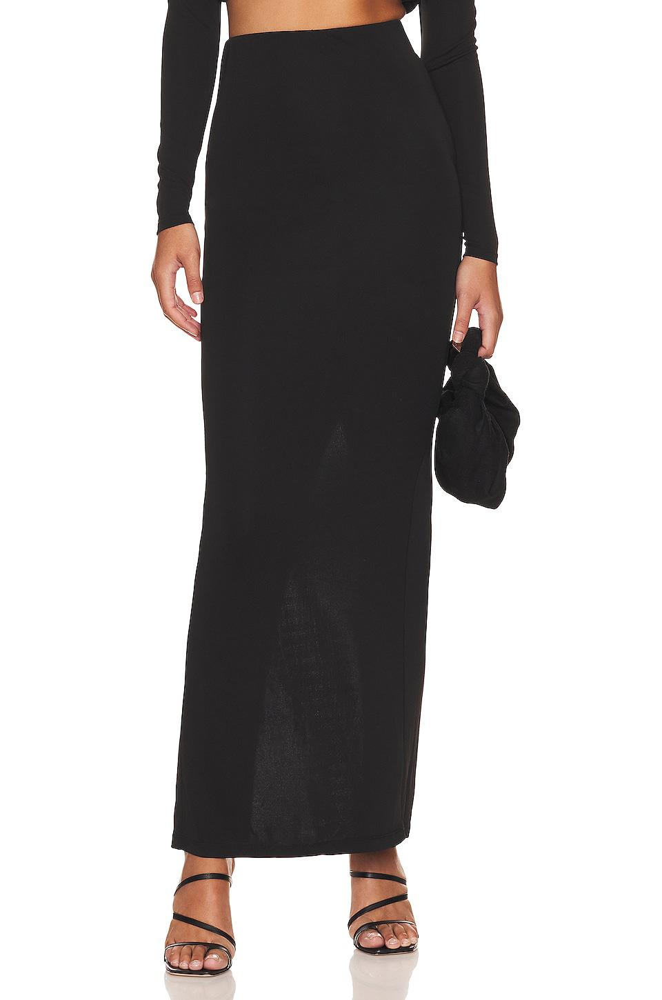 LPA Cedella Column Maxi Skirt in Black by LPA