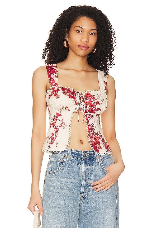 LPA Concetta Tie Front Top in Cream by LPA