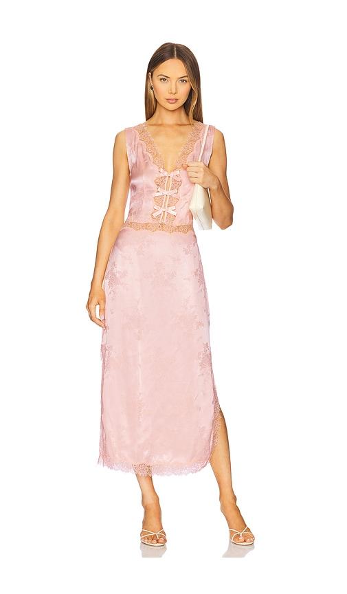 LPA Daphne Midi Dress in Pink by LPA