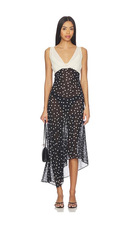 LPA Dorothy Maxi Dress in Black,White by LPA
