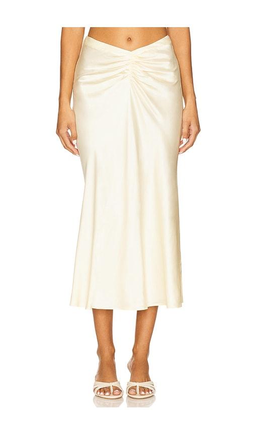 LPA Elinor Midi Skirt in Yellow by LPA