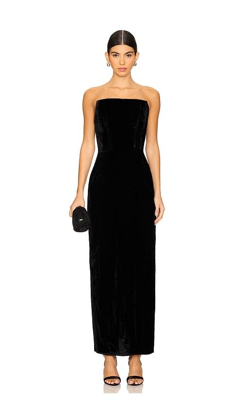 LPA Emery Velvet Maxi Dress in Black by LPA