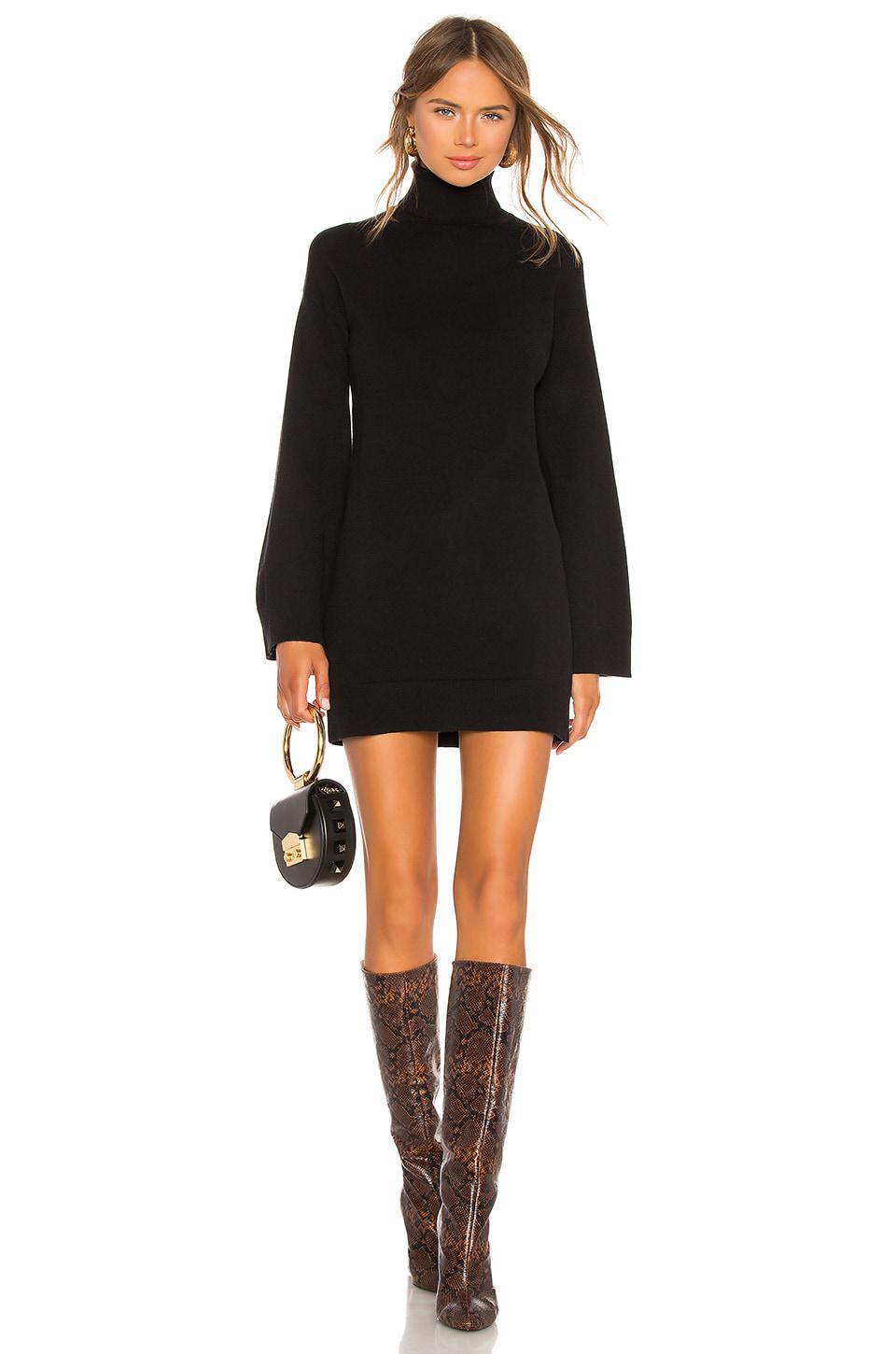 LPA Fallon Sweater Dress in Black by LPA