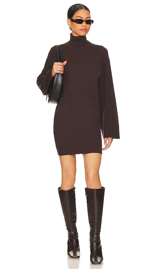 LPA Fallon Sweater Dress in Chocolate by LPA