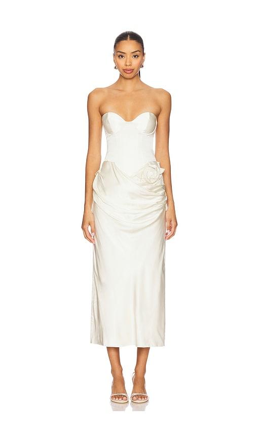 LPA Ilaria Corset Midi Dress in Ivory by LPA