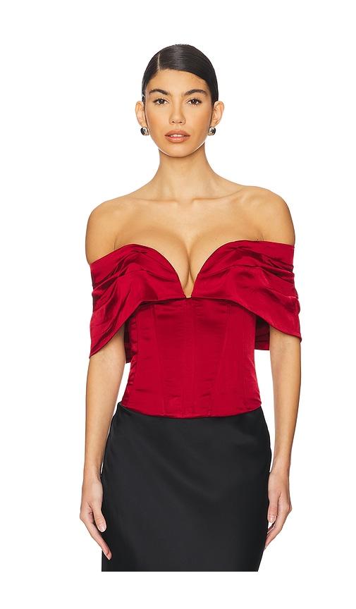 LPA Ilaria Corset Top in Red by LPA