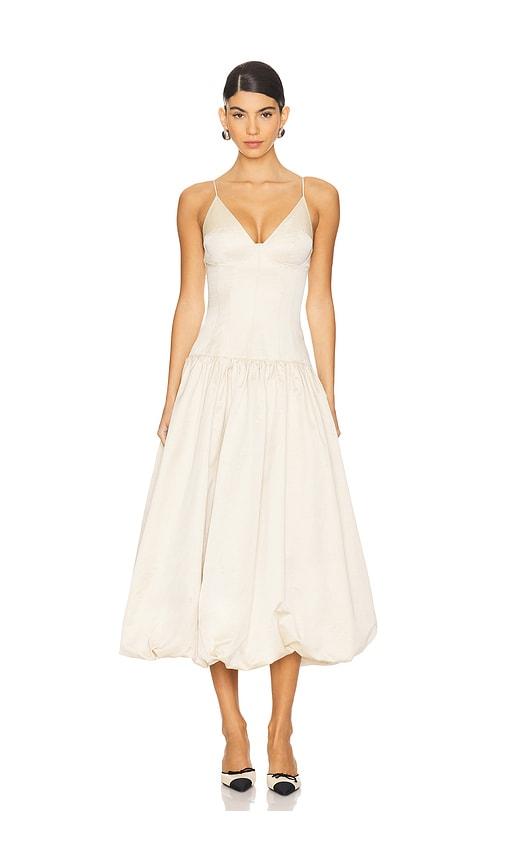 LPA Kaia Midi Dress in Beige by LPA