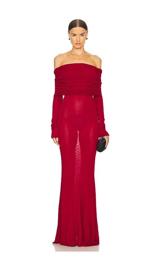 LPA Marren Maxi Knit Dress in Red by LPA