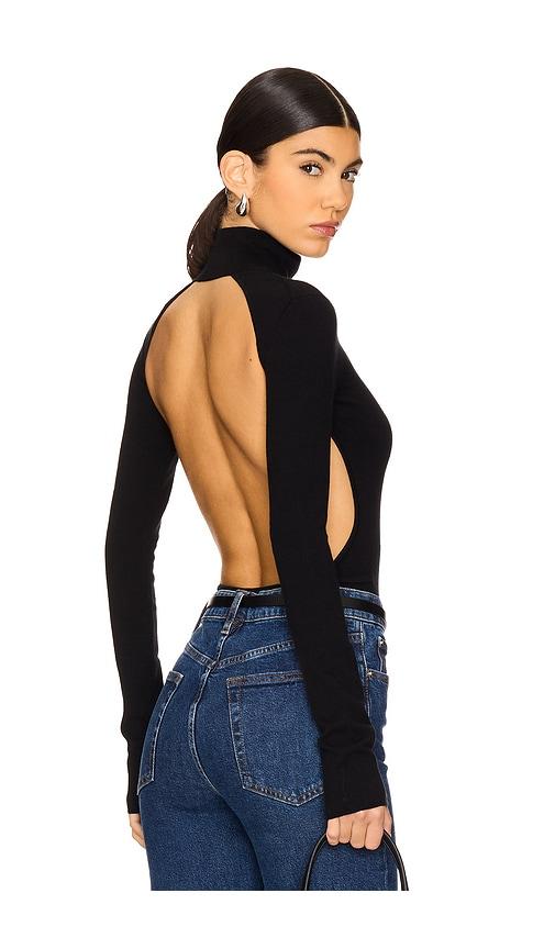LPA Romona Knit Bodysuit in Black by LPA