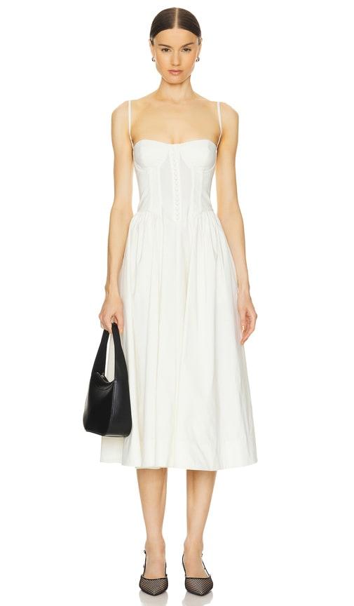 LPA Sarita Midi Dress in White by LPA