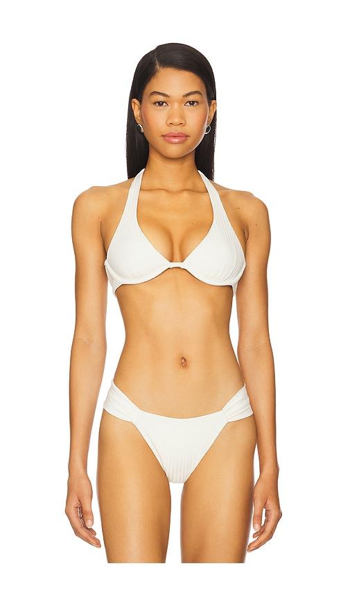 LSPACE Eco Ocean Rib Isa Bikini Top in Cream by LSPACE