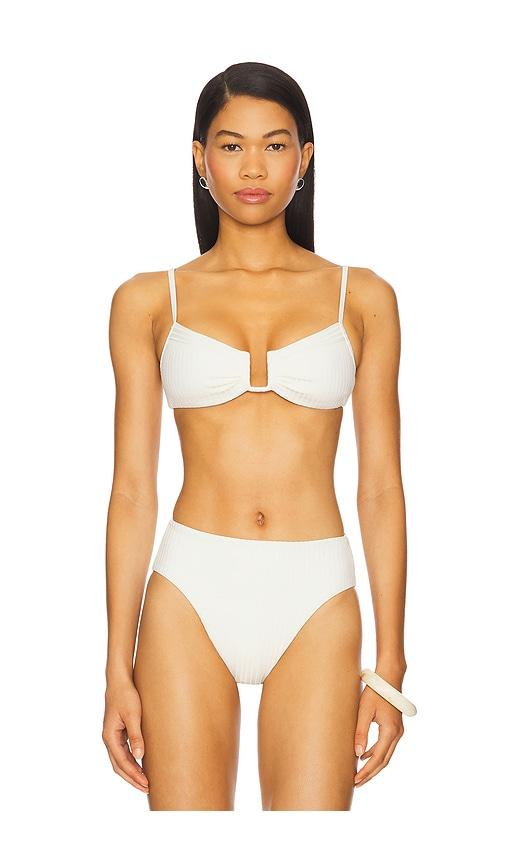 LSPACE Eco Ocean Rib Peyton Bikini Top in Cream by LSPACE