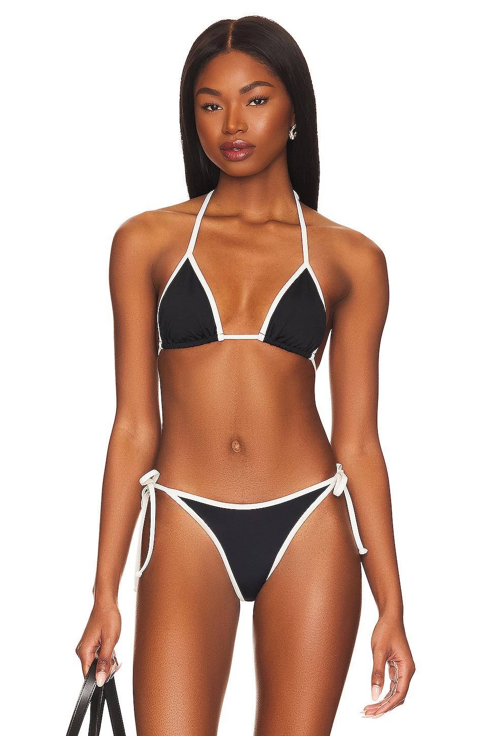 LSPACE Lotus Bikini Top in Black by LSPACE