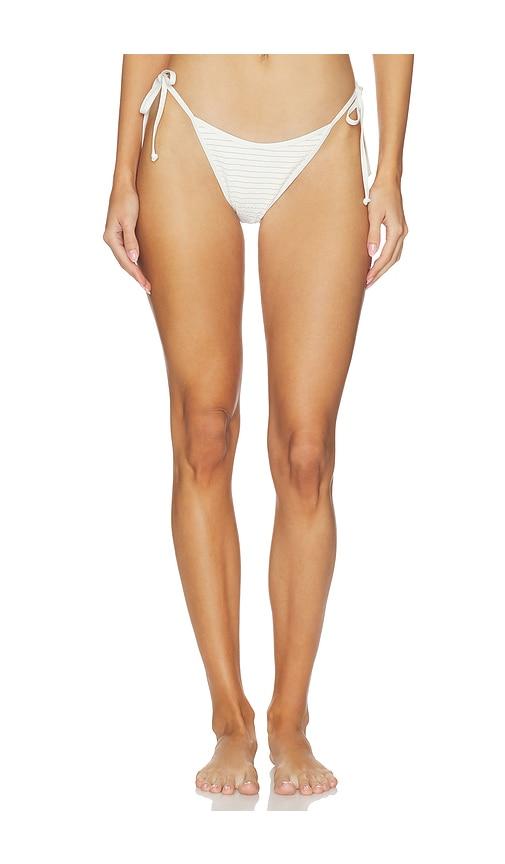LSPACE Lurex Pucker Levy Bottom in White,Metallic Gold by LSPACE