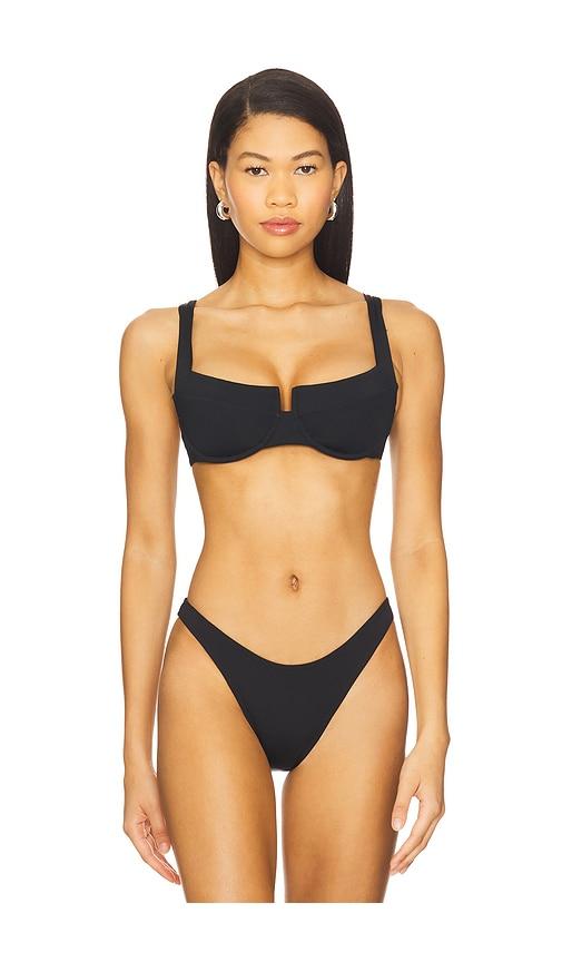 LSPACE Mako Bikini Top in Black by LSPACE