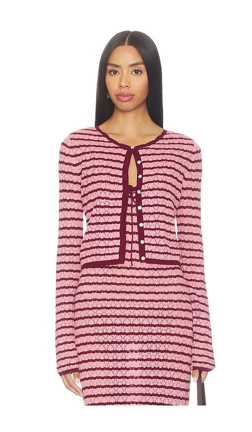 LSPACE Rosalie Cardigan in Pink,Burgundy by LSPACE