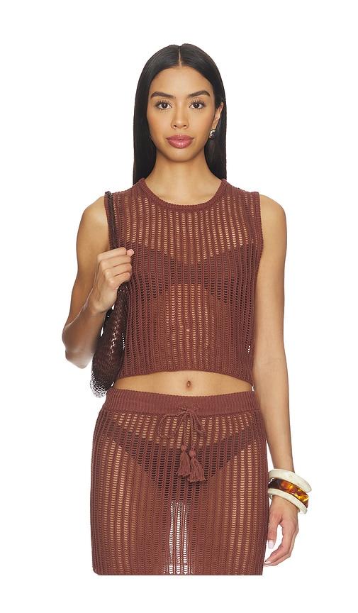LSPACE Sander Top in Brown by LSPACE