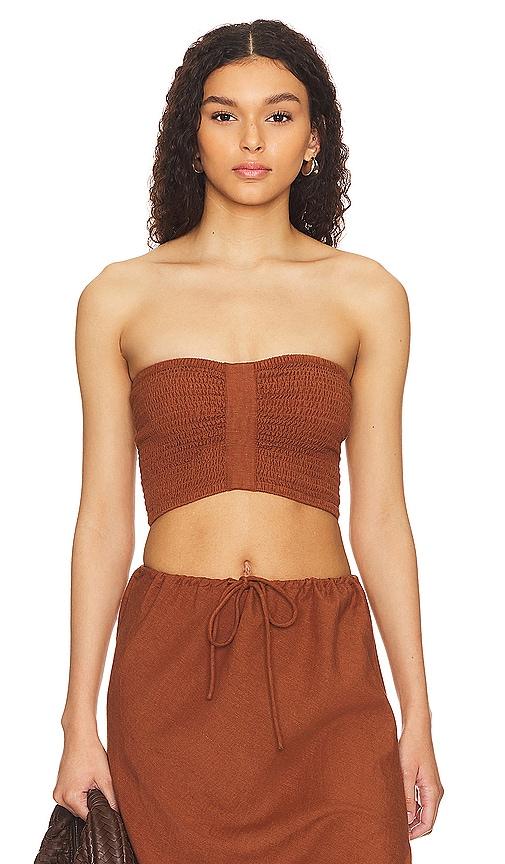 LSPACE Summer Feels Tube Top in Brown by LSPACE