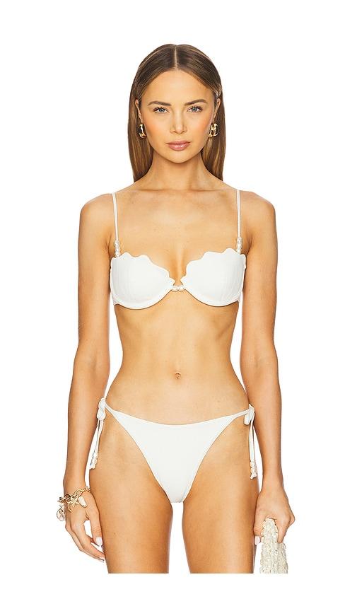 LSPACE Sunrise Seashell Bikini Top in Ivory by LSPACE