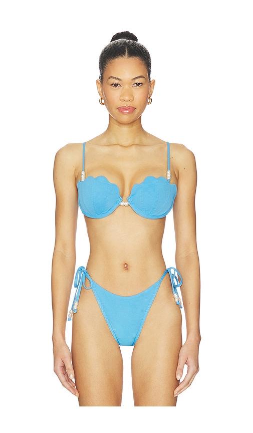 LSPACE x REVOLVE Sunrise Shell Bikini Top in Blue by LSPACE