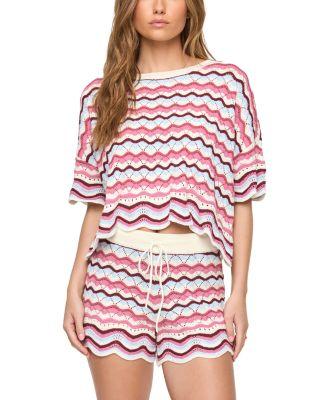 Sunchaser Scalloped Cover Up Crop Top & Sunchaser Scalloped Cover Up Shorts by LSPACE