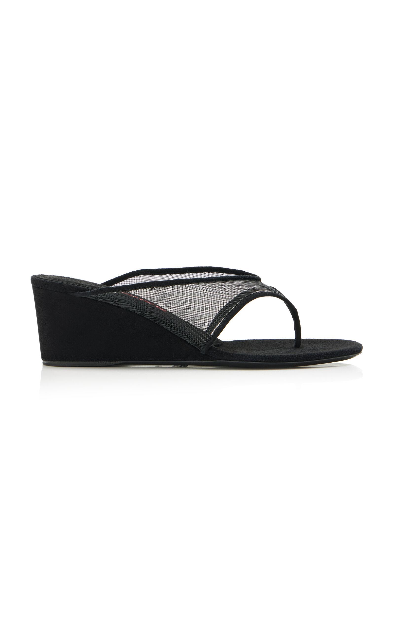 LUCASHEVA Audokia Mesh Wedge Sandals - Moda Operandi by LUCASHEVA