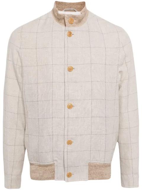 check-pattern bomber jacket by LUCIANO BARBERA