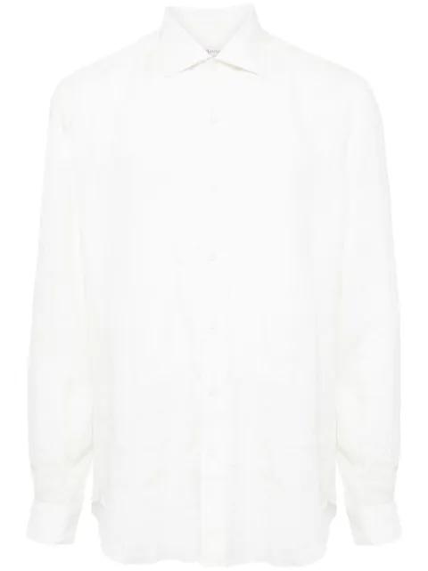 cutaway-collar linen shirt by LUCIANO BARBERA