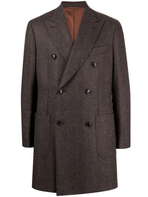 houndstooth-pattern wool coat by LUCIANO BARBERA