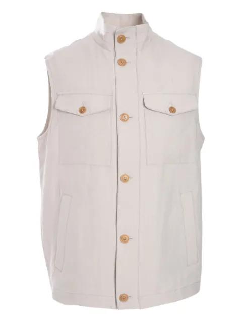 linen gilet by LUCIANO BARBERA