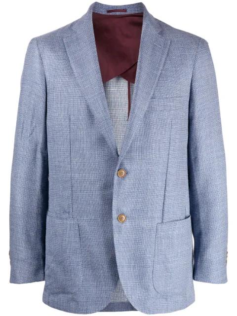 notched-lapels wool-blend blazer by LUCIANO BARBERA