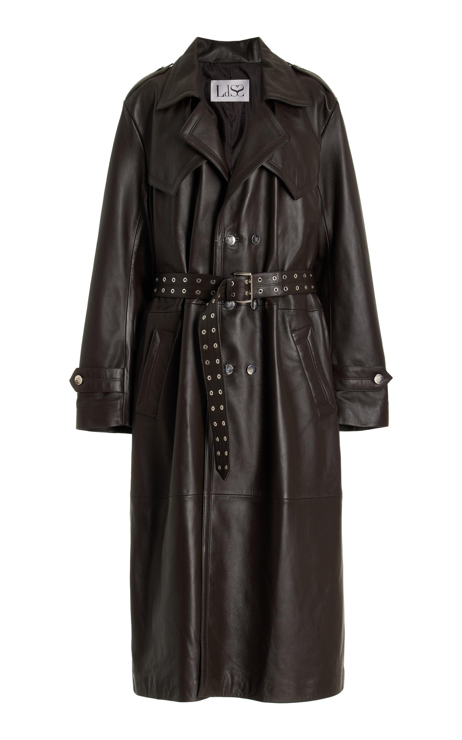 Ludovic de Saint Sernin - Amanda Leather Trench Coat - Brown - -oda Operandi by LUDOVIC DE SAINT SERNIN