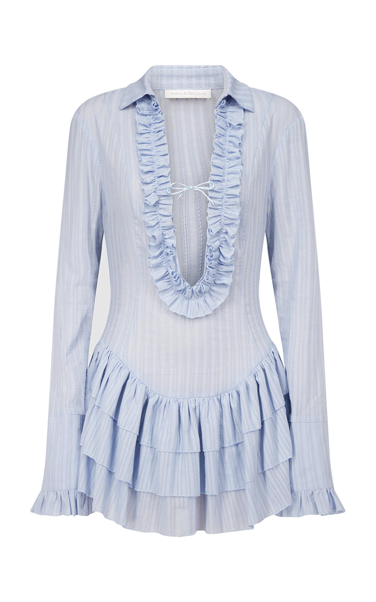 Ludovic de Saint Sernin Dolce Ruffled Cotton Mini Dress - Moda Operandi by LUDOVIC DE SAINT SERNIN