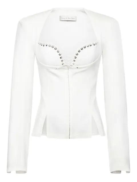 lace-up padded-shoulder jacket by LUDOVIC DE SAINT SERNIN