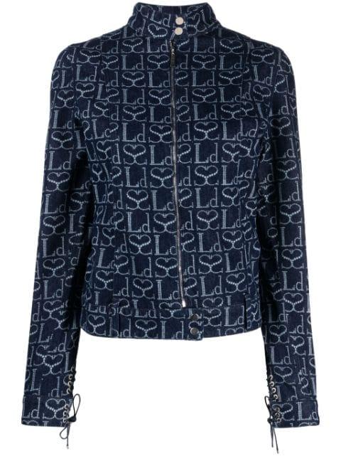 monogram-print denim jacket by LUDOVIC DE SAINT SERNIN