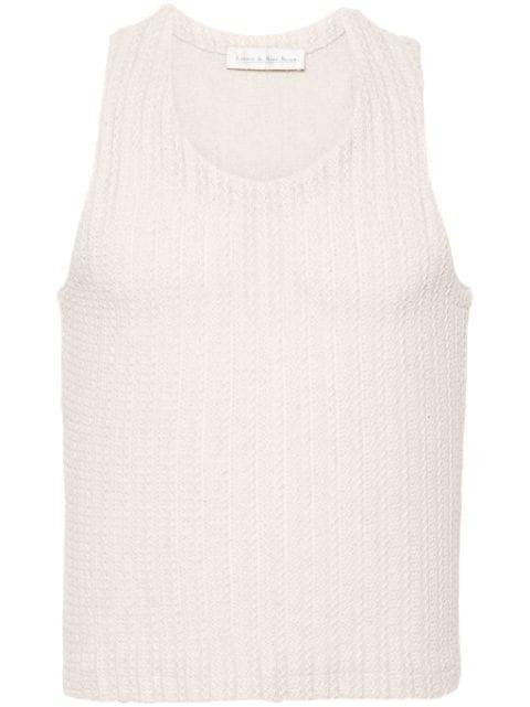open-knit cotton-belnd tank top by LUDOVIC DE SAINT SERNIN