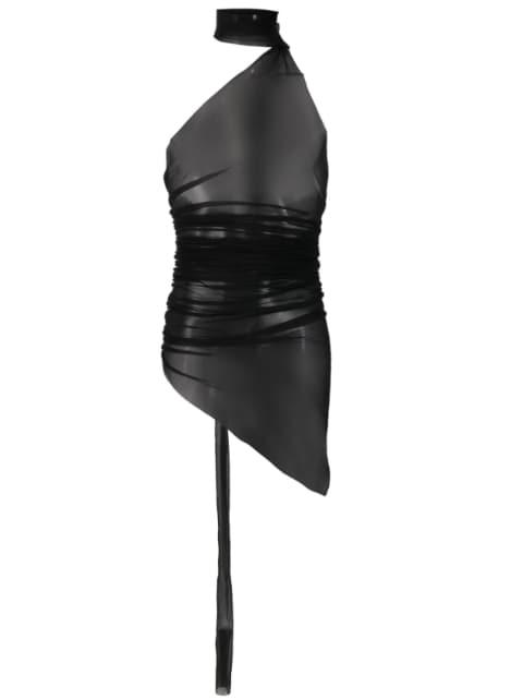 sheer asymmetric halterneck top by LUDOVIC DE SAINT SERNIN