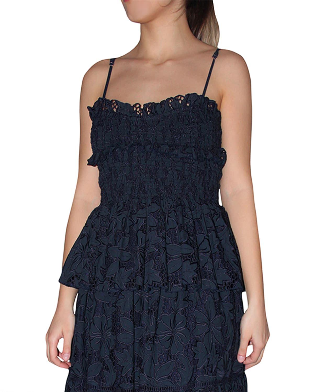 Amara Embroidered Smocked Top by LUG VON SIGA