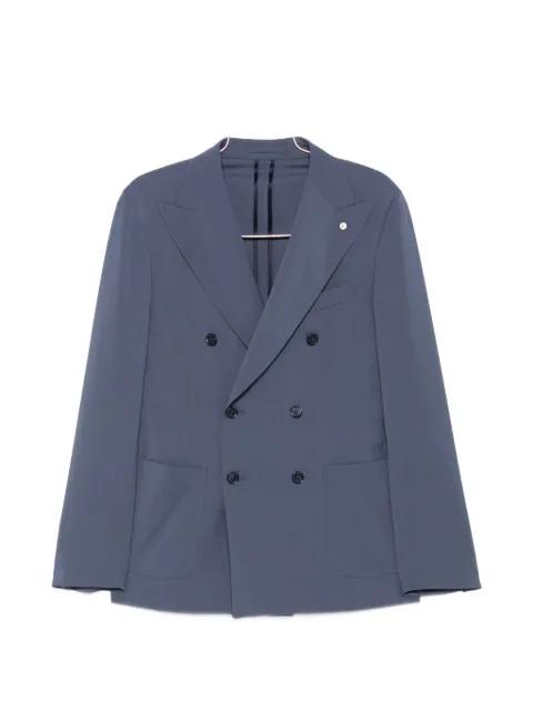 double-breasted peak-lapel suit by LUIGI BIANCHI MANTOVA