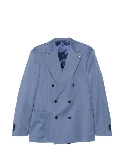 double-breasted wool suit by LUIGI BIANCHI MANTOVA