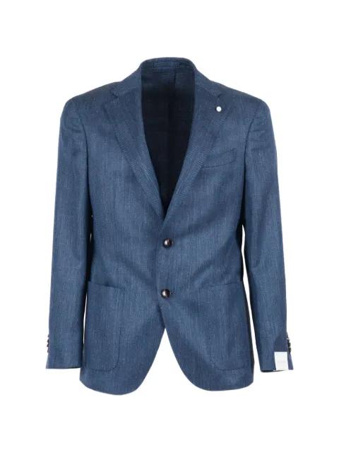 herringbone single-breasted blazer by LUIGI BIANCHI MANTOVA