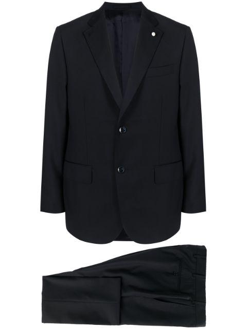 single-breasted virgin-wool suit by LUIGI BIANCHI MANTOVA