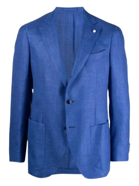 notched-lapels single-breasted wool blazer by LUIGI BIANCHI