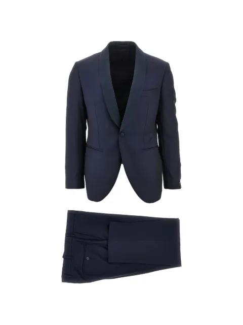 shawl-lapel single-breasted wool suit by LUIGI BIANCHI
