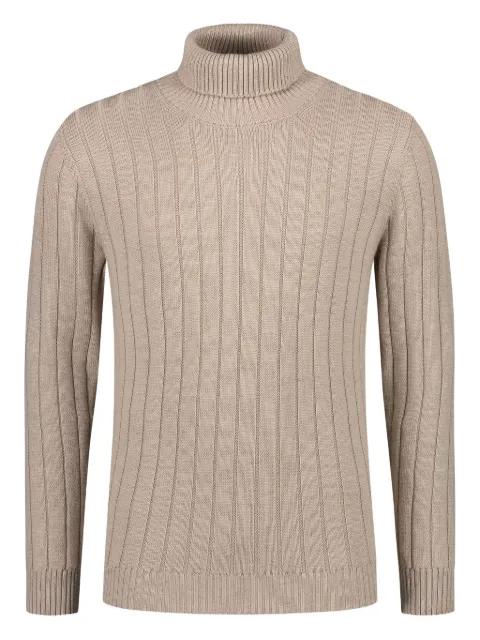 ribbed roll neck sweater by LUIGI BORRELLI